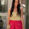 Blazers And Sets BuddyLove Clothing Label | Buddylove Mae Tweed High-Waisted Shorts - Strawberry Ice