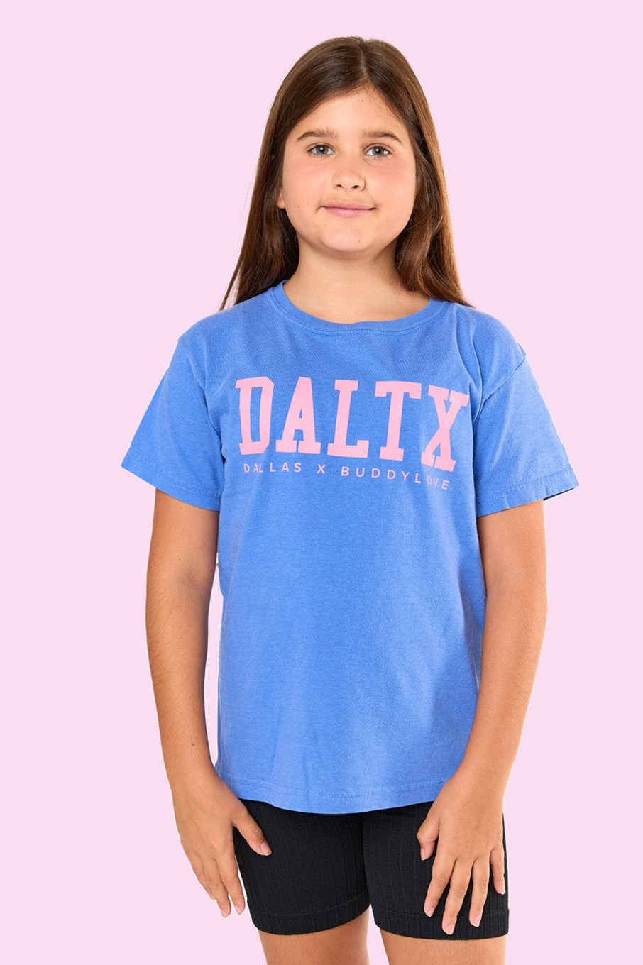 Family BuddyLove Clothing Label | Daltx Youth Graphic Tee - Flo Blue