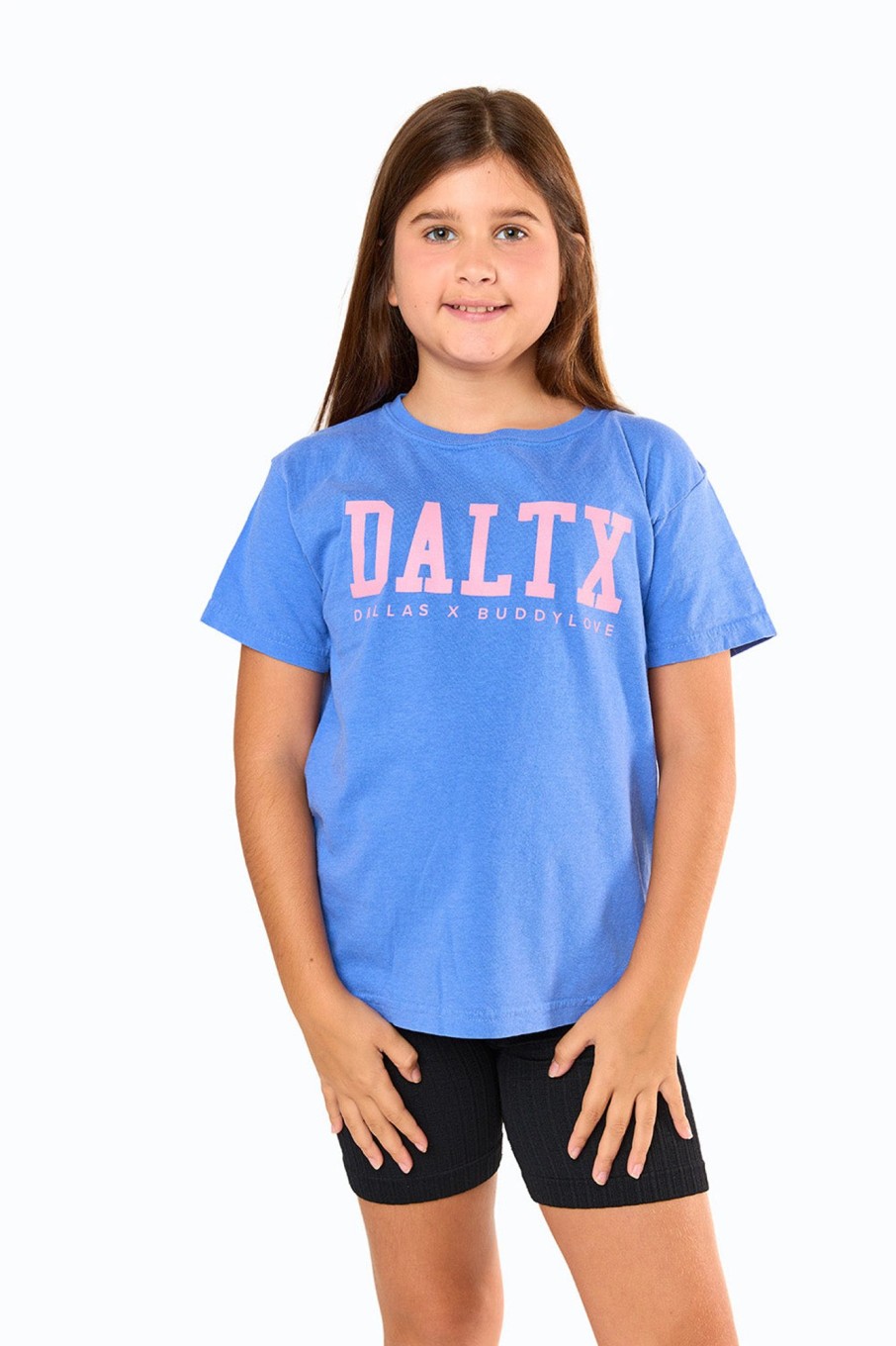 Family BuddyLove Clothing Label | Daltx Youth Graphic Tee - Flo Blue