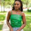 Tops BuddyLove Clothing Label | Buddylove Jolee Vegan Leather Tank Top - Green