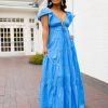 Dresses BuddyLove Clothing Label | Buddylove Holland Tiered Maxi Dress - Aquatic