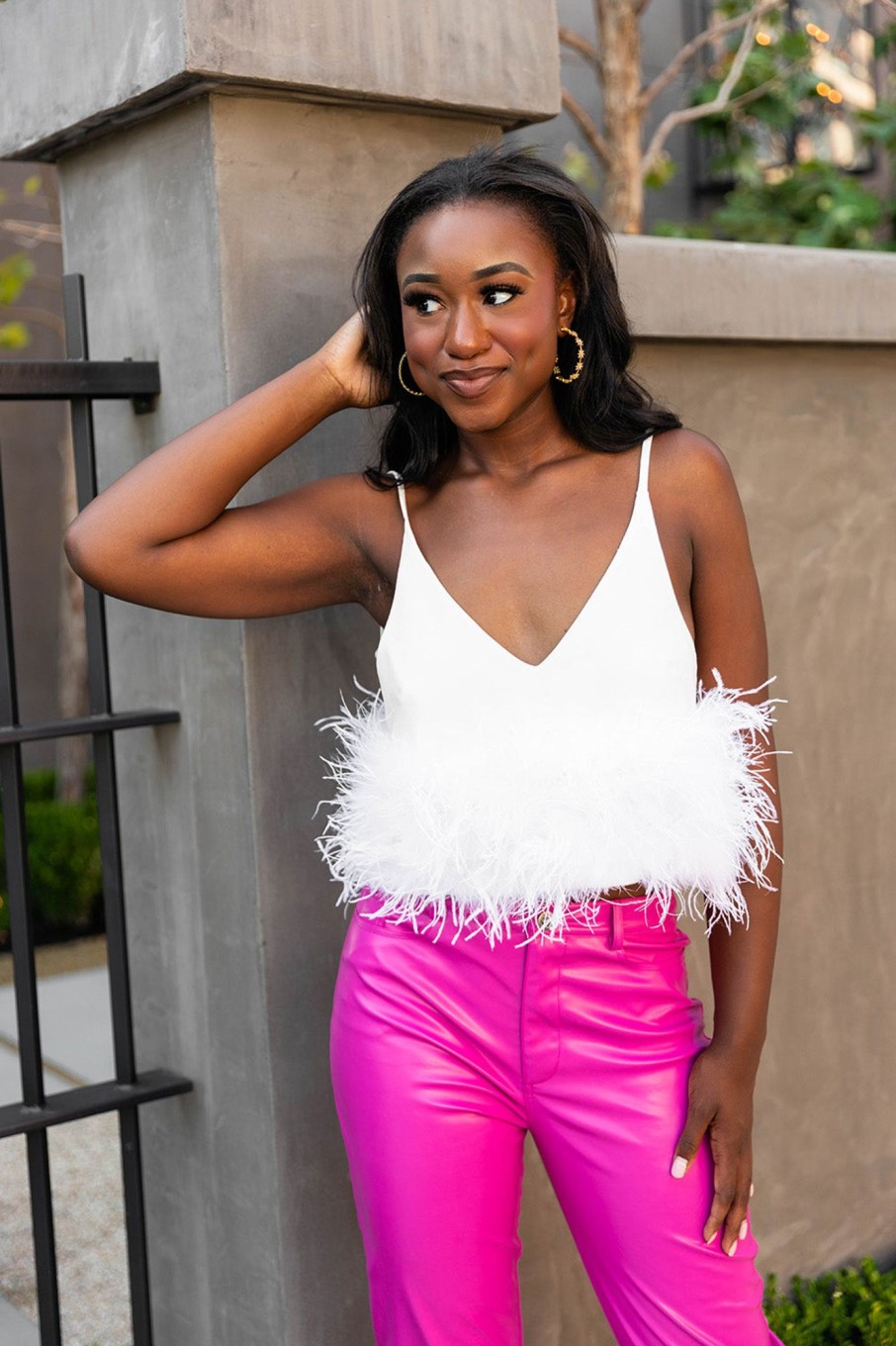 Tops BuddyLove Clothing Label | Buddylove Reno Feather Tank Top - White