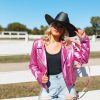 Outerwear BuddyLove Clothing Label | Buddylove Dani Vegan Leather Jacket - Magenta