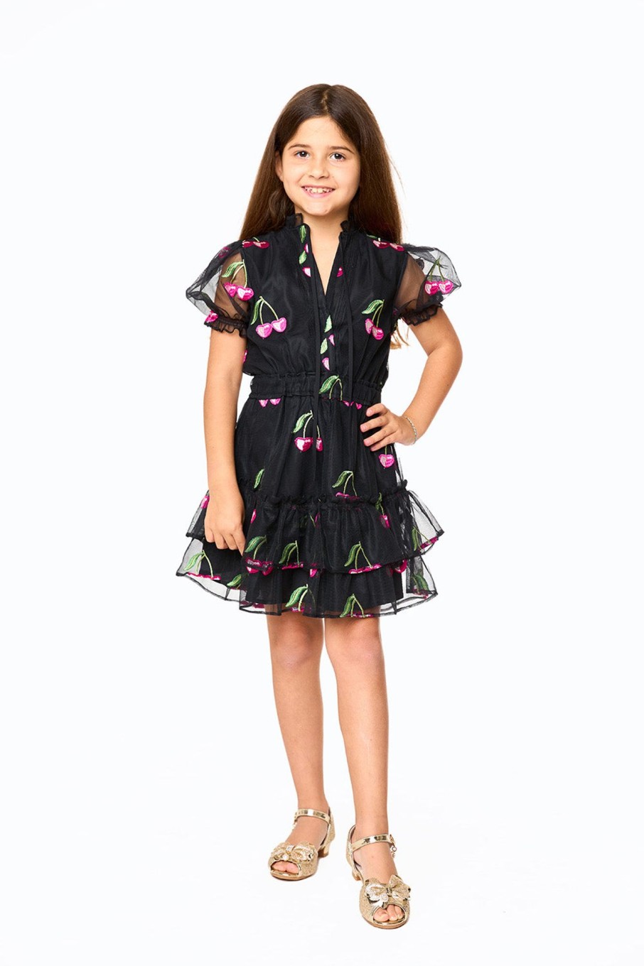 Family BuddyLove Clothing Label | Buddylove Mini Clementine Girls Dress - Wild Cherries