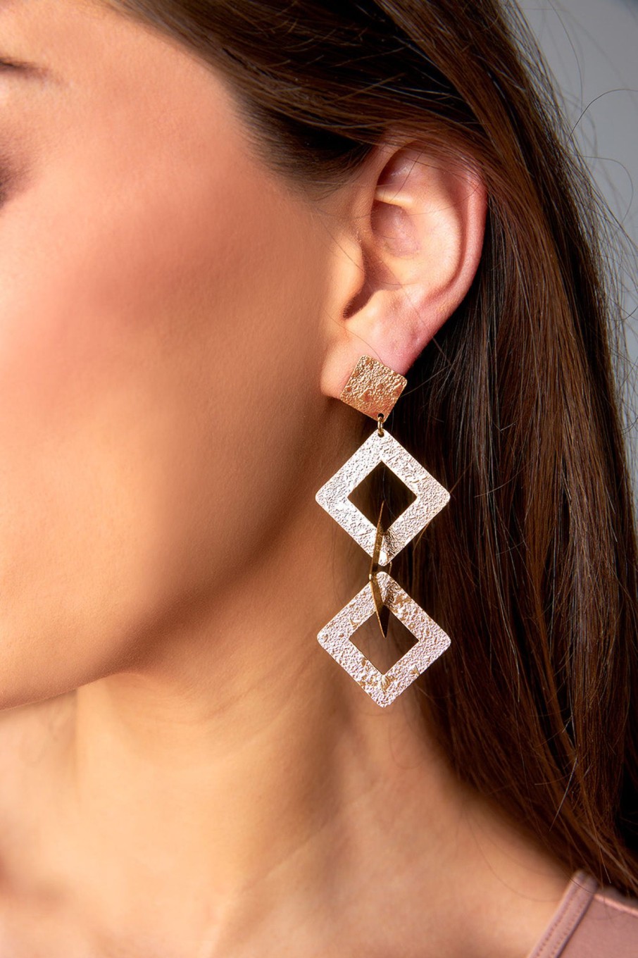 Accessories Treasure Jewels | Triad Statement Earrings - Gold