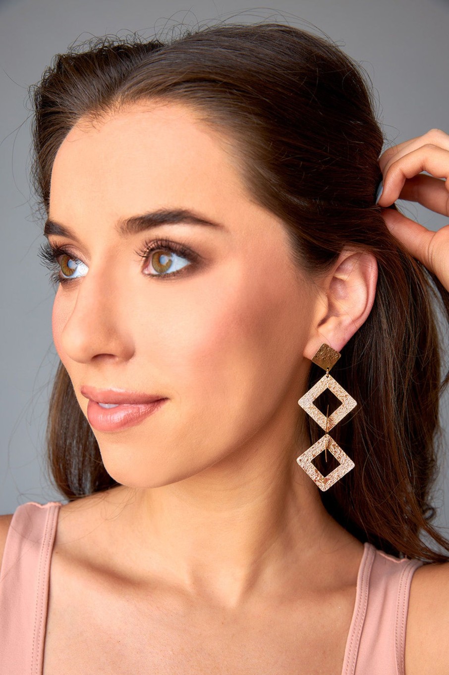 Accessories Treasure Jewels | Triad Statement Earrings - Gold