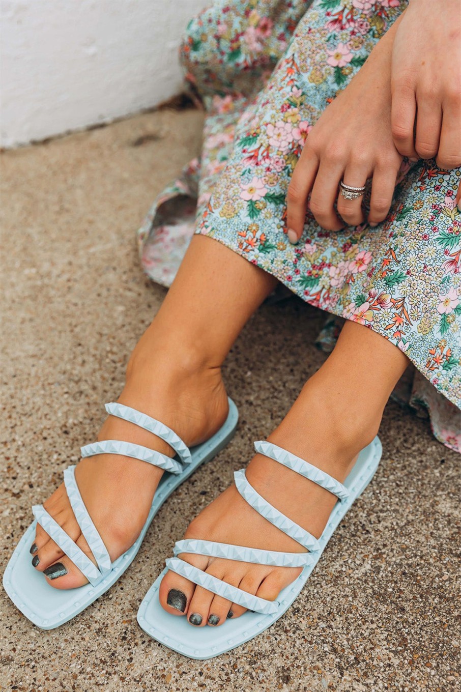 Accessories Steve Madden | Skyler Studded Sandal - Blue