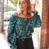 Tops BuddyLove Clothing Label | Buddylove Constance Off The Shoulder Top - Lagoon