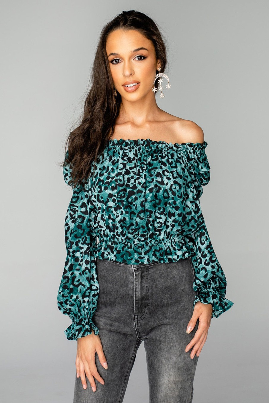 Tops BuddyLove Clothing Label | Buddylove Constance Off The Shoulder Top - Lagoon