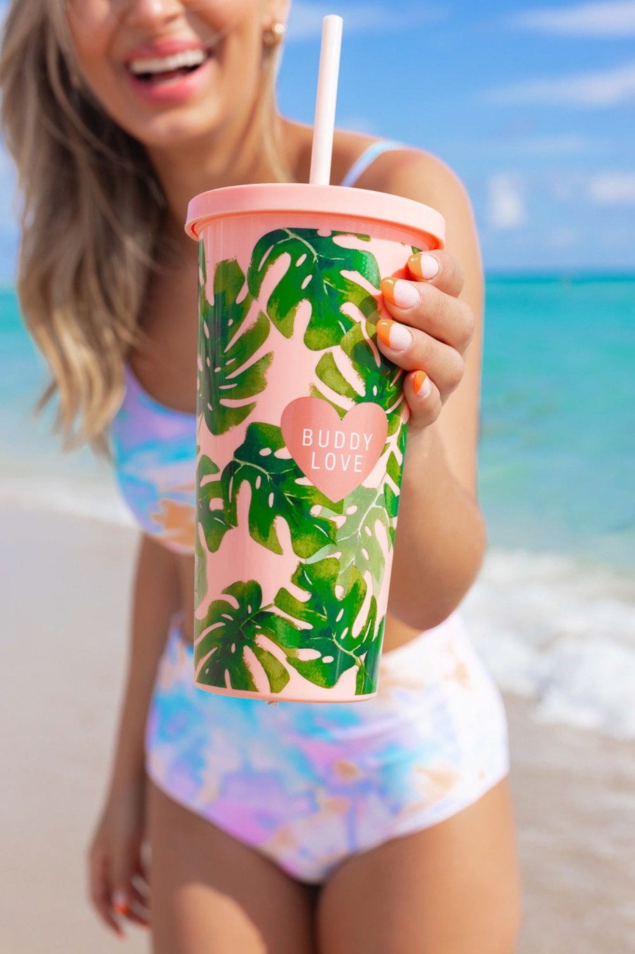 Accessories BuddyLove Clothing Label | Buddylove Palm Tumbler With Straw