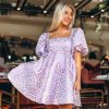 Dresses BuddyLove Clothing Label | Buddylove Lyla Puff Sleeve Baby Doll Dress - Lavender Field