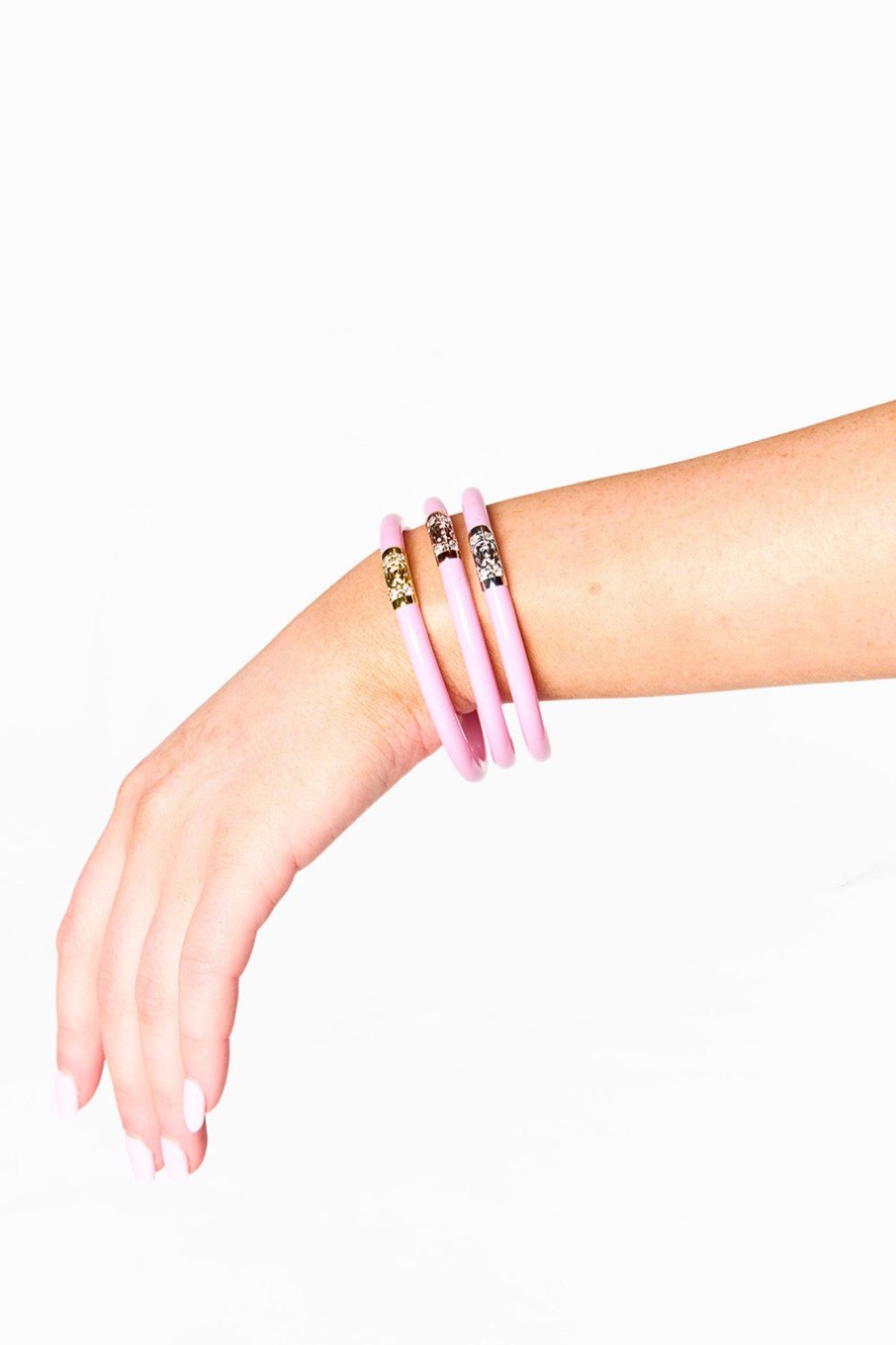 Accessories BuDha Girl | Budha Girl Three Kings Medium Bangles - Pink