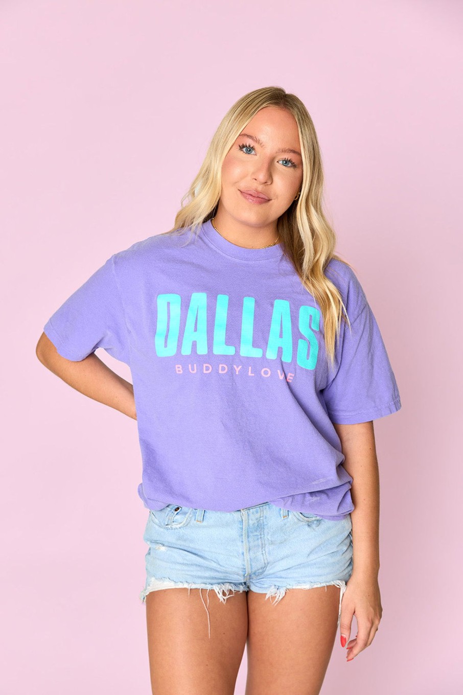 Tops BuddyLove Clothing Label | Dallas Graphic Tee - Violet