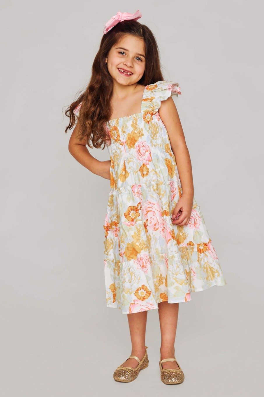 Family BuddyLove Clothing Label | Buddylove Nori Girl'S Dress - Creamsicle