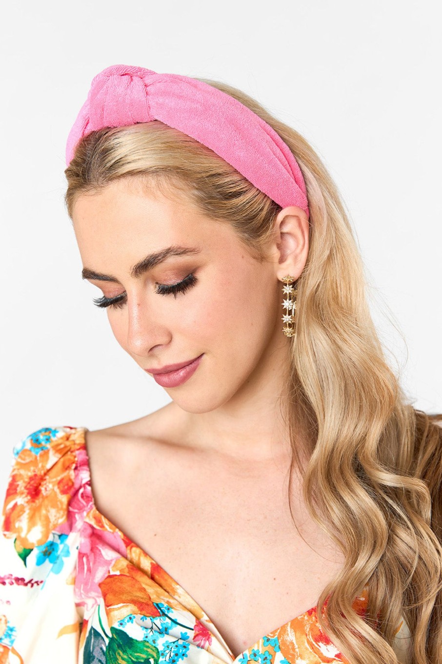 Accessories Shiraleah | Lillian Knotted Terry Cloth Headband - Pink