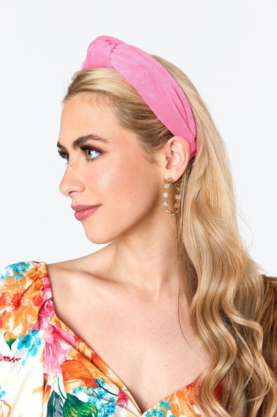 Accessories Shiraleah | Lillian Knotted Terry Cloth Headband - Pink