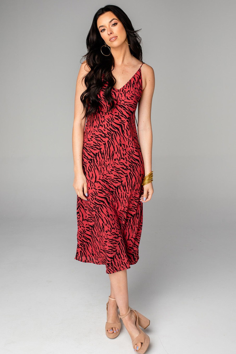 Dresses BuddyLove Clothing Label | Buddylove Tiff Midi Slip Dress - Tigers Blood