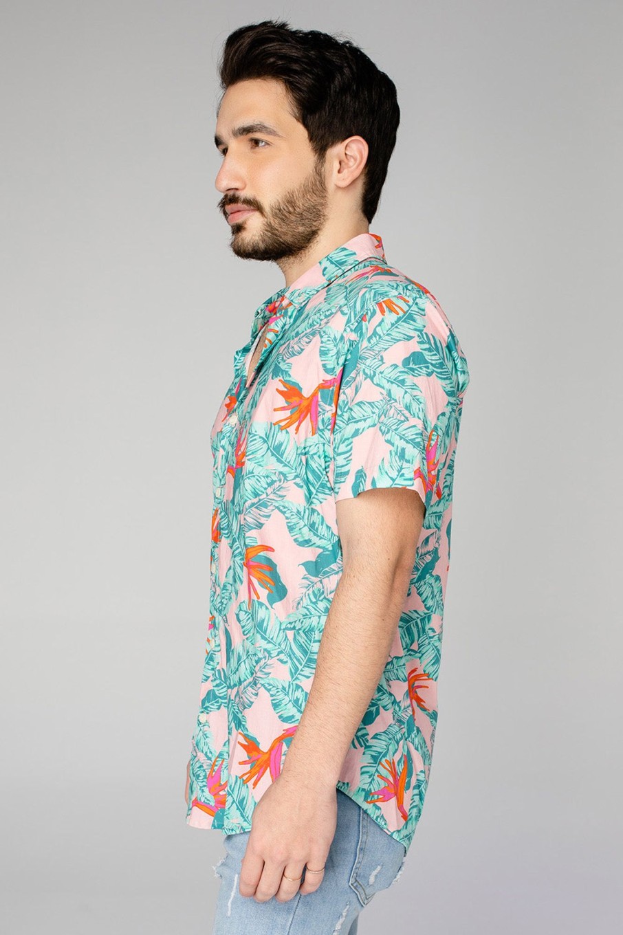 Family BuddyLove Clothing Label | Buddylove Robert Button Down Dress Shirt - Hibiscus