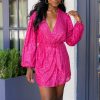 Dresses BuddyLove Clothing Label | Buddylove Adeline Sequin Wrap Dress - Guava