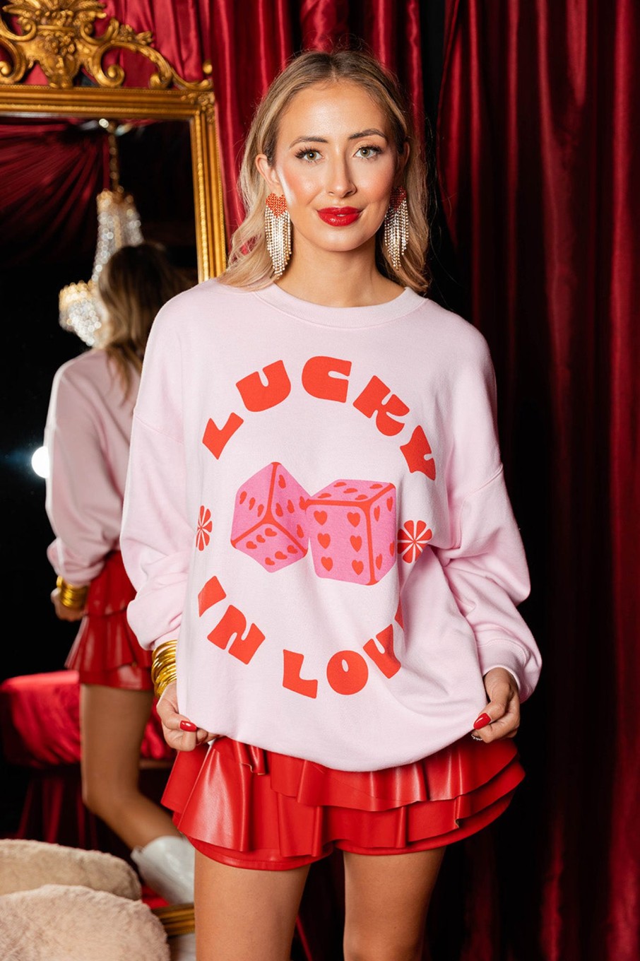 Tops BuddyLove Clothing Label | Buddylove Vickie Graphic Sweatshirt - Lucky In Love