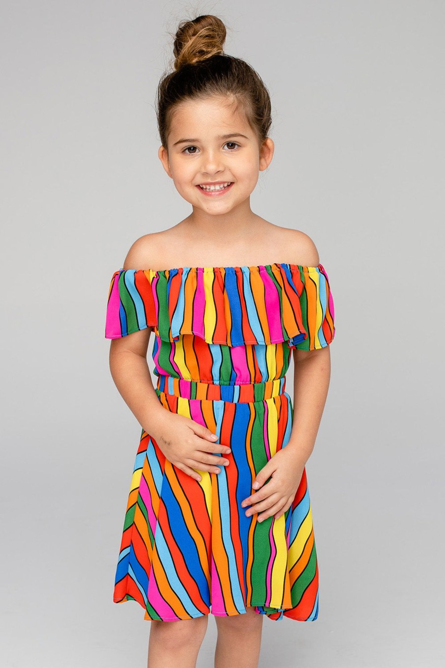 Family BuddyLove Clothing Label | Buddylove Ainsley Girl'S Top And Skirt Set - Rainbow Bright