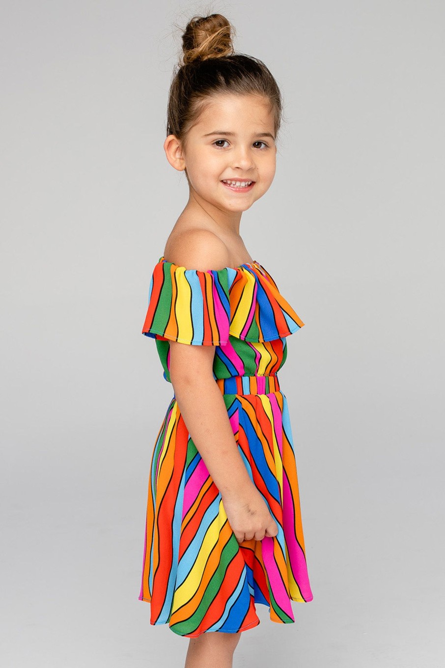 Family BuddyLove Clothing Label | Buddylove Ainsley Girl'S Top And Skirt Set - Rainbow Bright