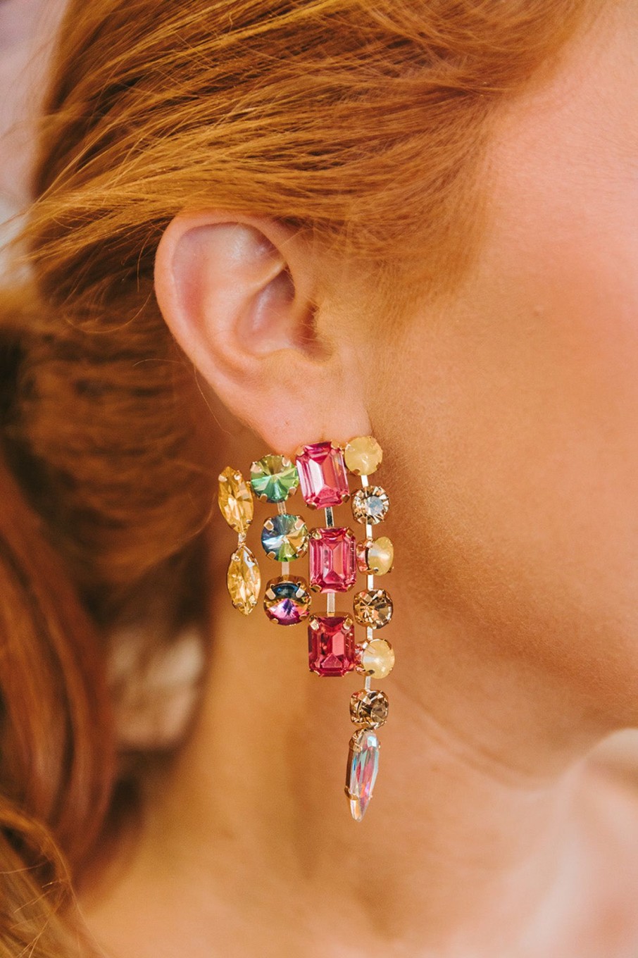 Accessories Treasure Jewels | Jeweled Statement Earrings - Pastel