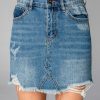 Bottoms BuddyLove Clothing Label | Buddylove Sharon Distressed Denim Mini Skirt - Medium Wash