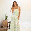 Dresses BuddyLove Clothing Label | Buddylove Arlene Tie-Shoulder Maxi Dress - Citron Marble