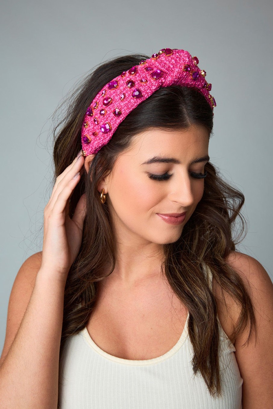 Accessories Brianna Cannon | Brianna Cannon Xx Bl Eleanor Tweed Headband - Pink