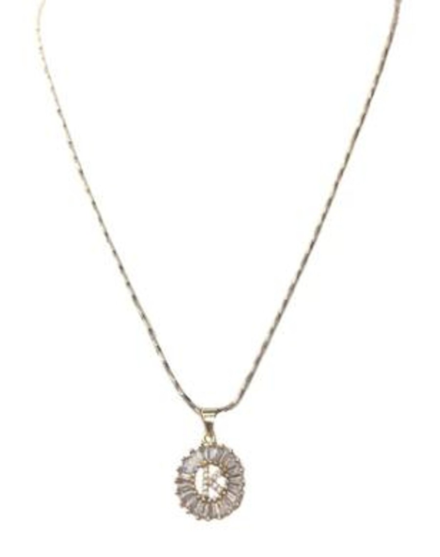 Accessories Farrah B | Crystal Initial Necklace