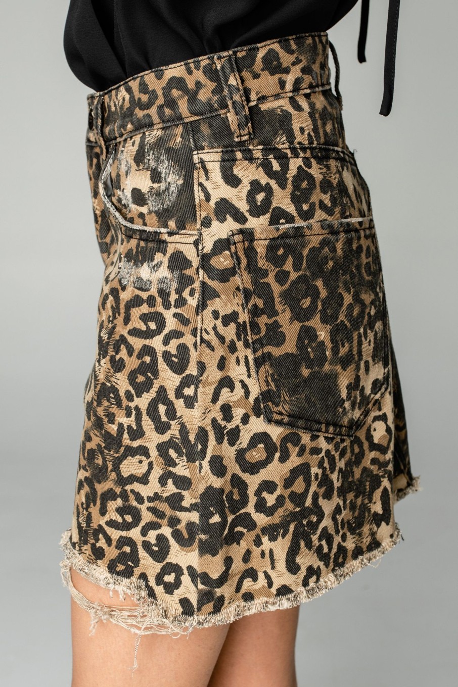 Bottoms BuddyLove Clothing Label | Buddylove Sharon Distressed Mini Skirt - Leopard