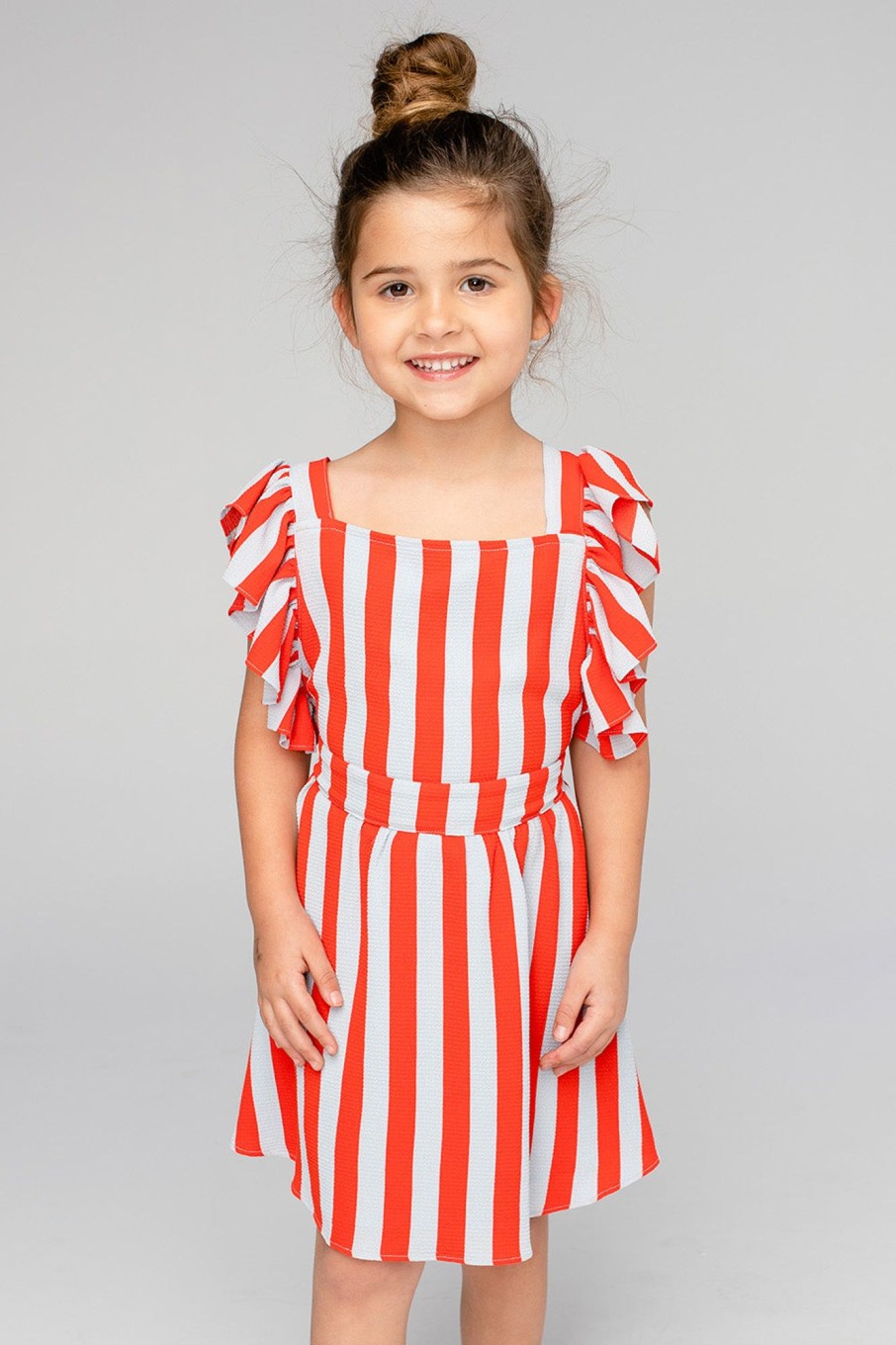 Family BuddyLove Clothing Label | Buddylove Shiloh Girl'S Flutter Sleeve Dress - Nautical