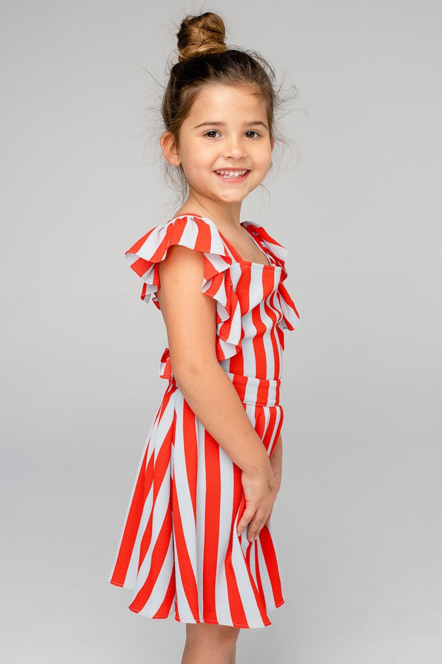 Family BuddyLove Clothing Label | Buddylove Shiloh Girl'S Flutter Sleeve Dress - Nautical