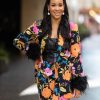 Blazers And Sets BuddyLove Clothing Label | Buddylove Elle Feather Trim Blazer - Nite Bloom