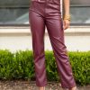 Bottoms BuddyLove Clothing Label | Buddylove Gomez Vegan Leather Pants - Wine