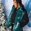 Outerwear BuddyLove Clothing Label | Buddylove Helen Vegan Leather Puffer Vest - Jade