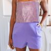 Blazers And Sets BuddyLove Clothing Label | Buddylove Renzo High-Waisted Shorts - Purple