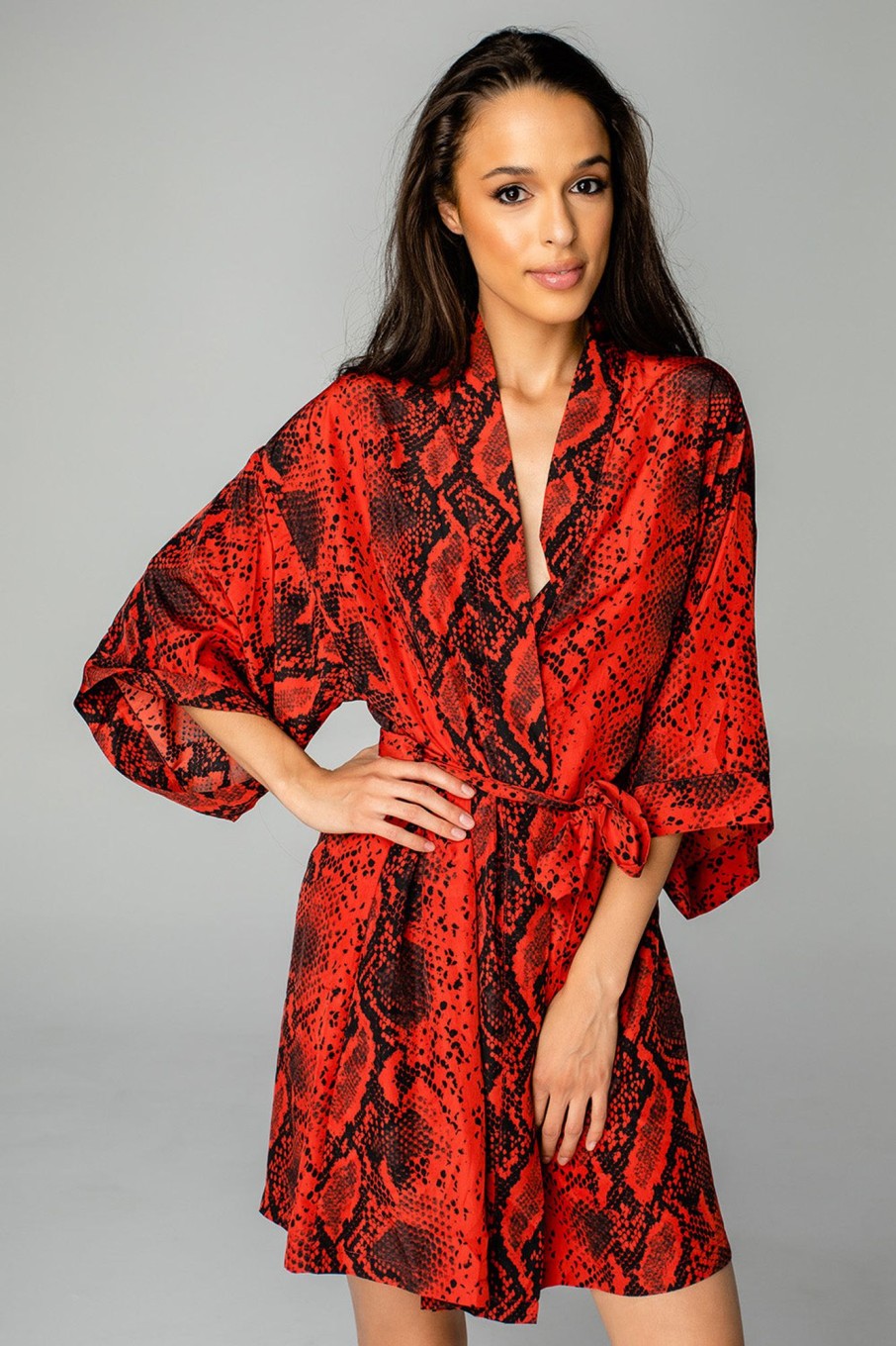 Pajamas BuddyLove Clothing Label | Buddylove Hadid Short Robe - Lava Rock