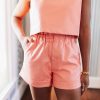 Bottoms BuddyLove Clothing Label | Buddylove Peyton Paperbag Vegan Leather Shorts - Coral