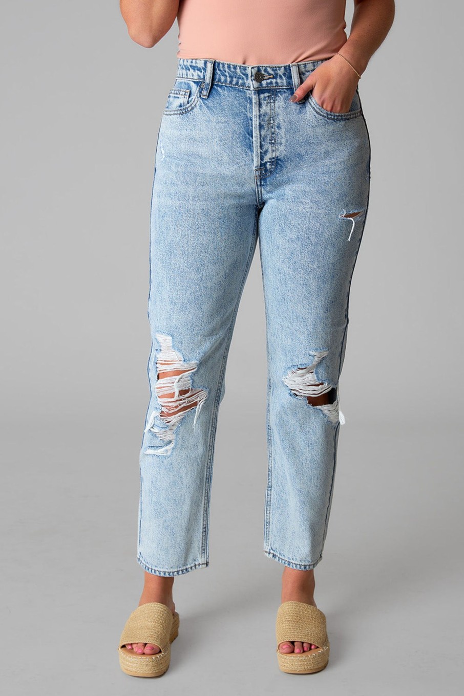 Bottoms Hidden | Bailey Distressed Boyfriend Jean - Vintage Wash