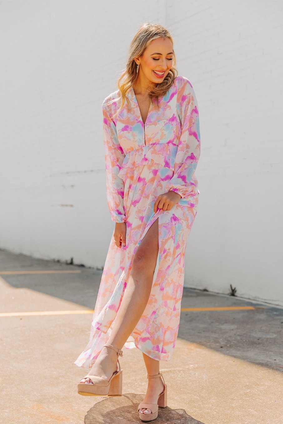 Dresses BuddyLove Clothing Label | Buddylove Eden Long Sleeve Maxi Dress - Dazed