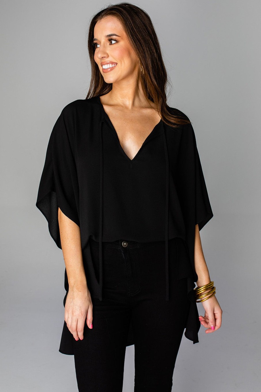 Tops BuddyLove Clothing Label | Buddylove Winnie High-Low Tunic - Black