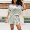 Tops BuddyLove Clothing Label | Buddylove Laura Sequin Set - Silver