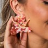 Accessories Linny Co | Fawna Statement Earrings - Flamingo Peach