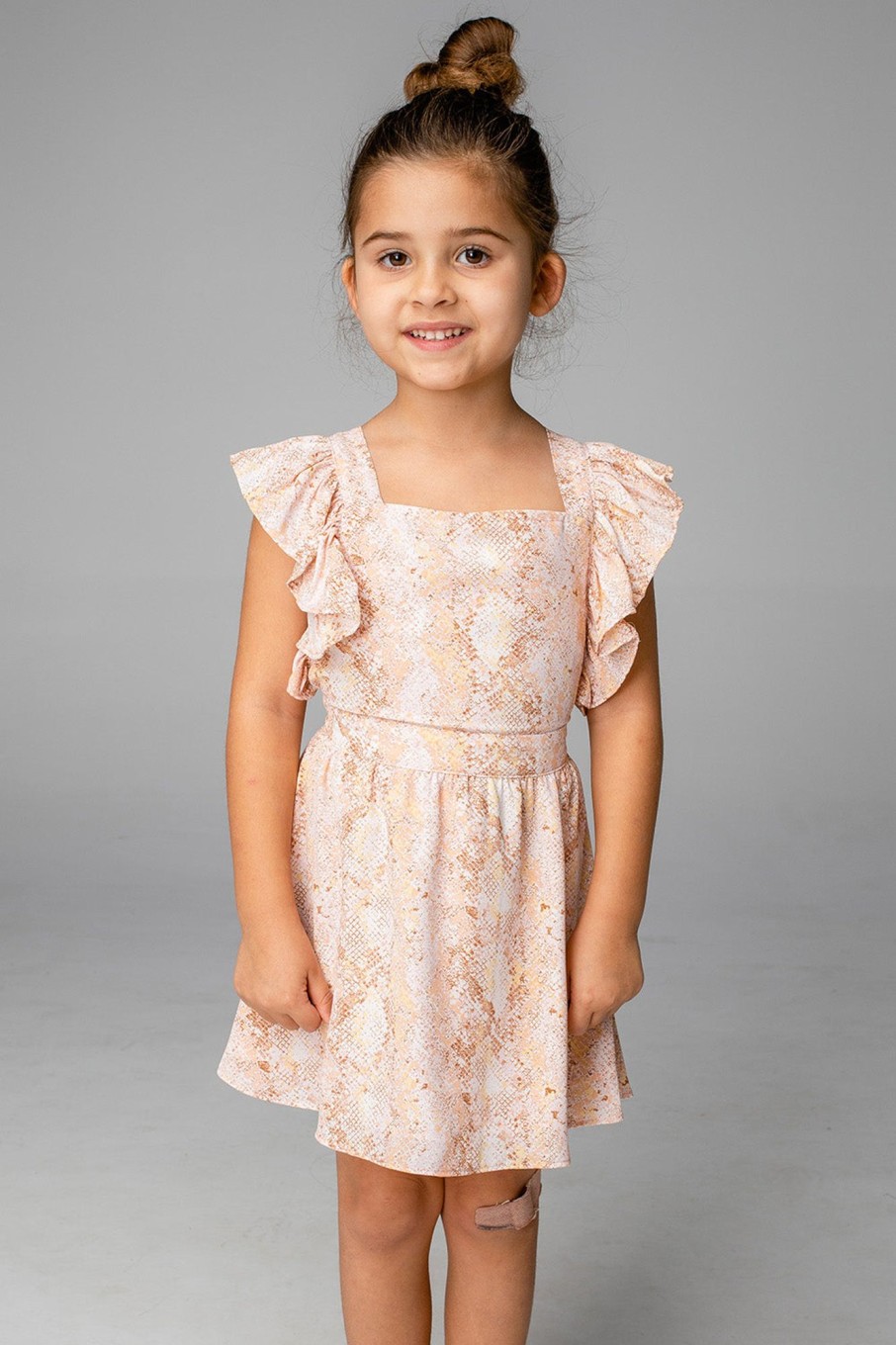 Family BuddyLove Clothing Label | Buddylove Shiloh Girl'S Flutter Sleeve Dress - Moroccan