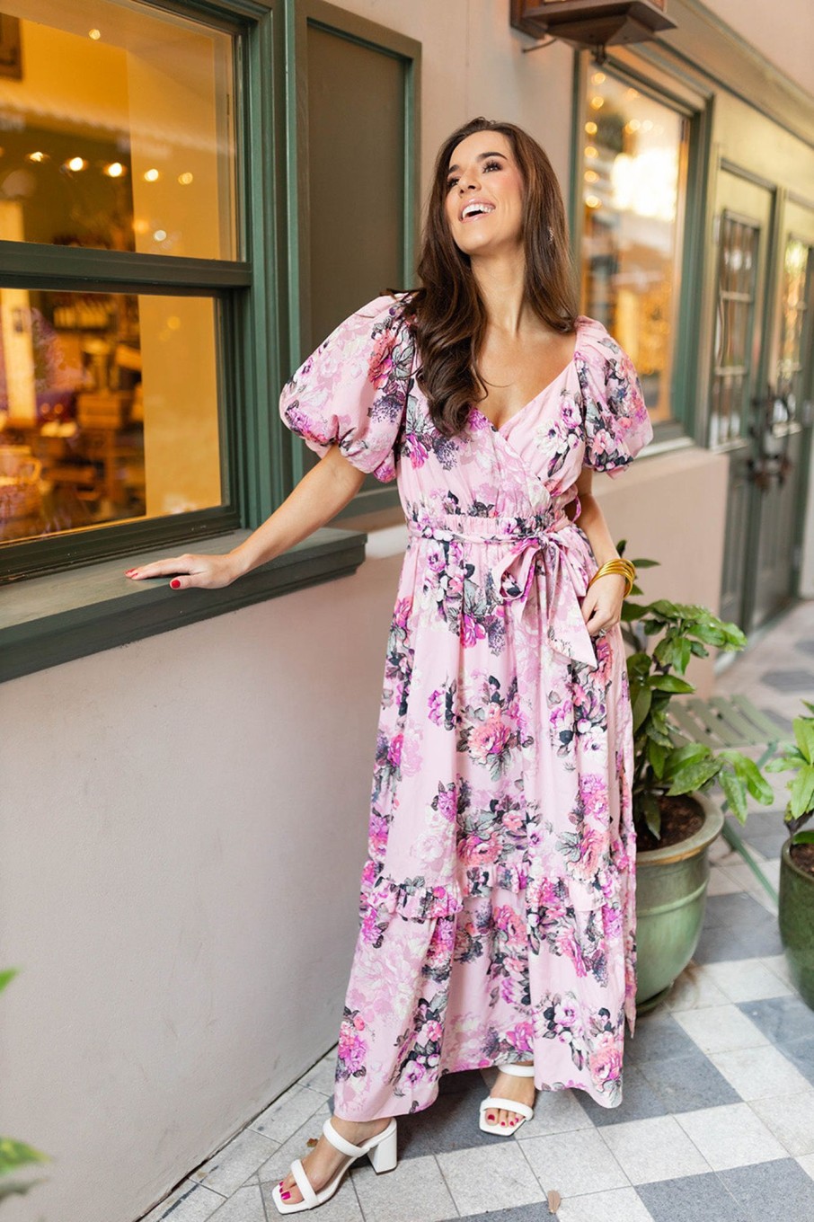 Dresses BuddyLove Clothing Label | Buddylove Sydney Puff Sleeve Maxi Dress - Bashful