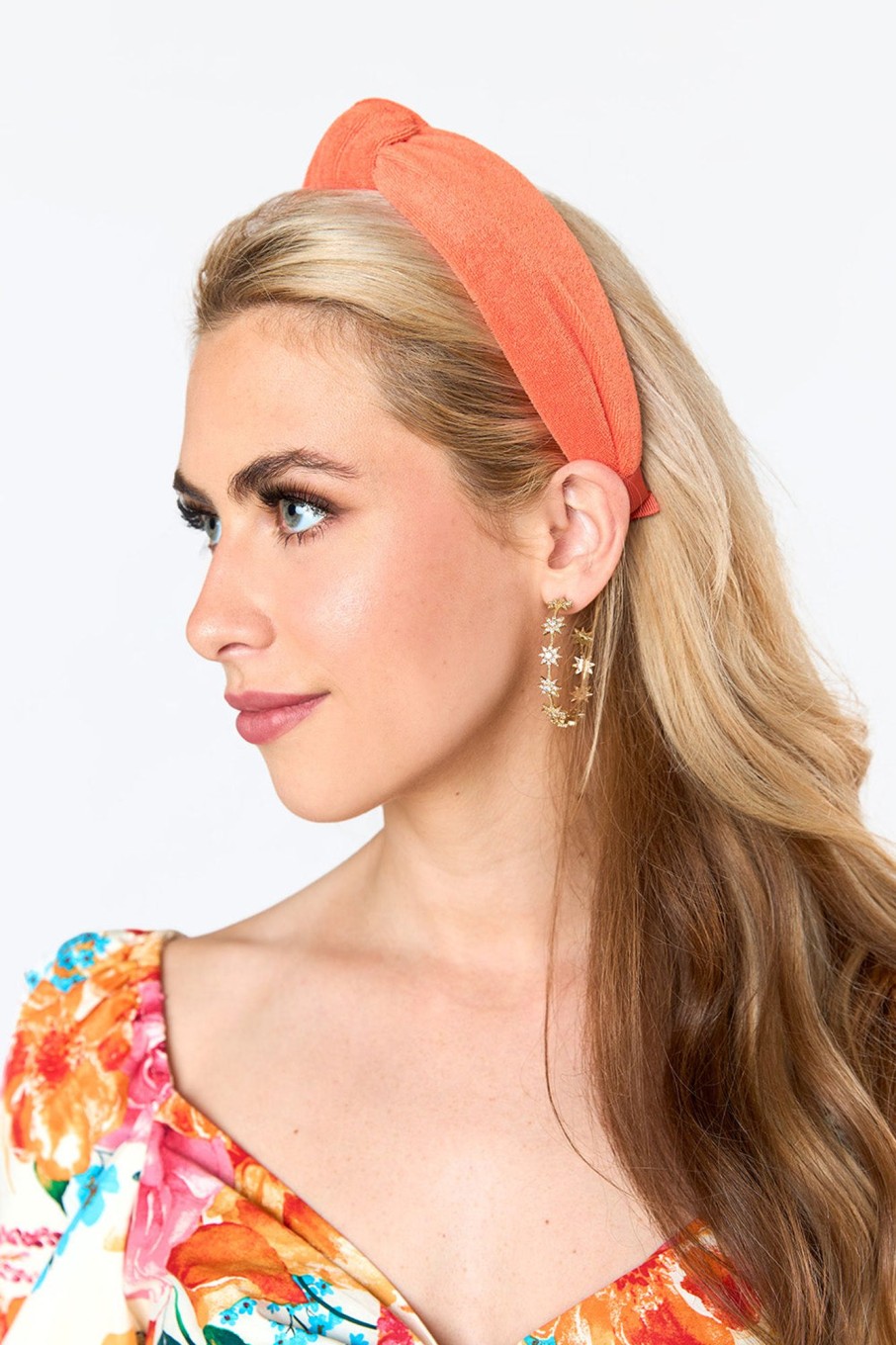 Accessories Shiraleah | Lillian Knotted Terry Cloth Headband - Orange