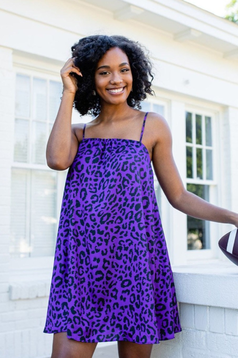 Dresses BuddyLove Clothing Label | Buddylove Sandra Swing Mini Dress - Purple Cat