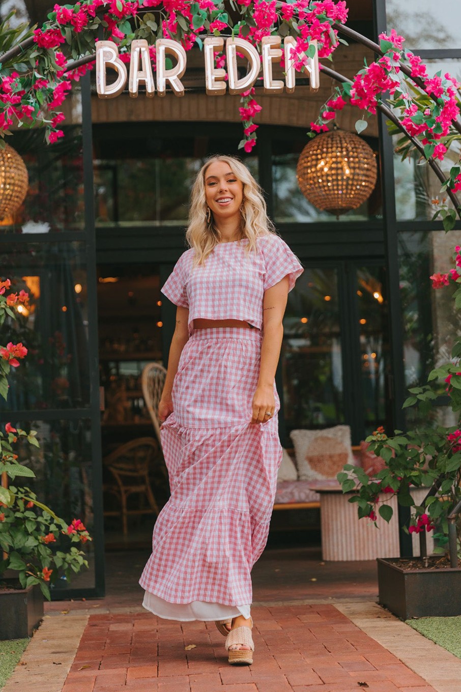 Blazers And Sets BuddyLove Clothing Label | Buddylove West Two-Piece Set - Pink Checker